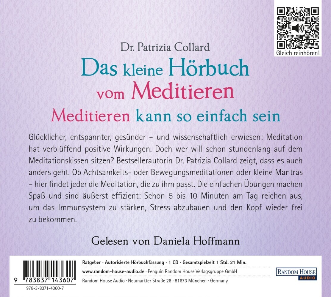 Bild: 9783837143607 | Das kleine Hör-Buch vom Meditieren, 1 Audio-CD | Patrizia Collard | CD