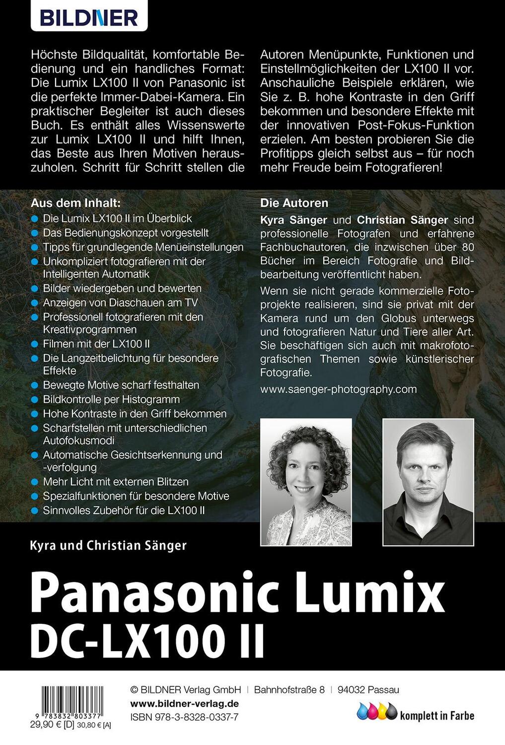Rückseite: 9783832803377 | Panasonic Lumix DC-LX 100 II | Für bessere Fotos von Anfang an! | Buch