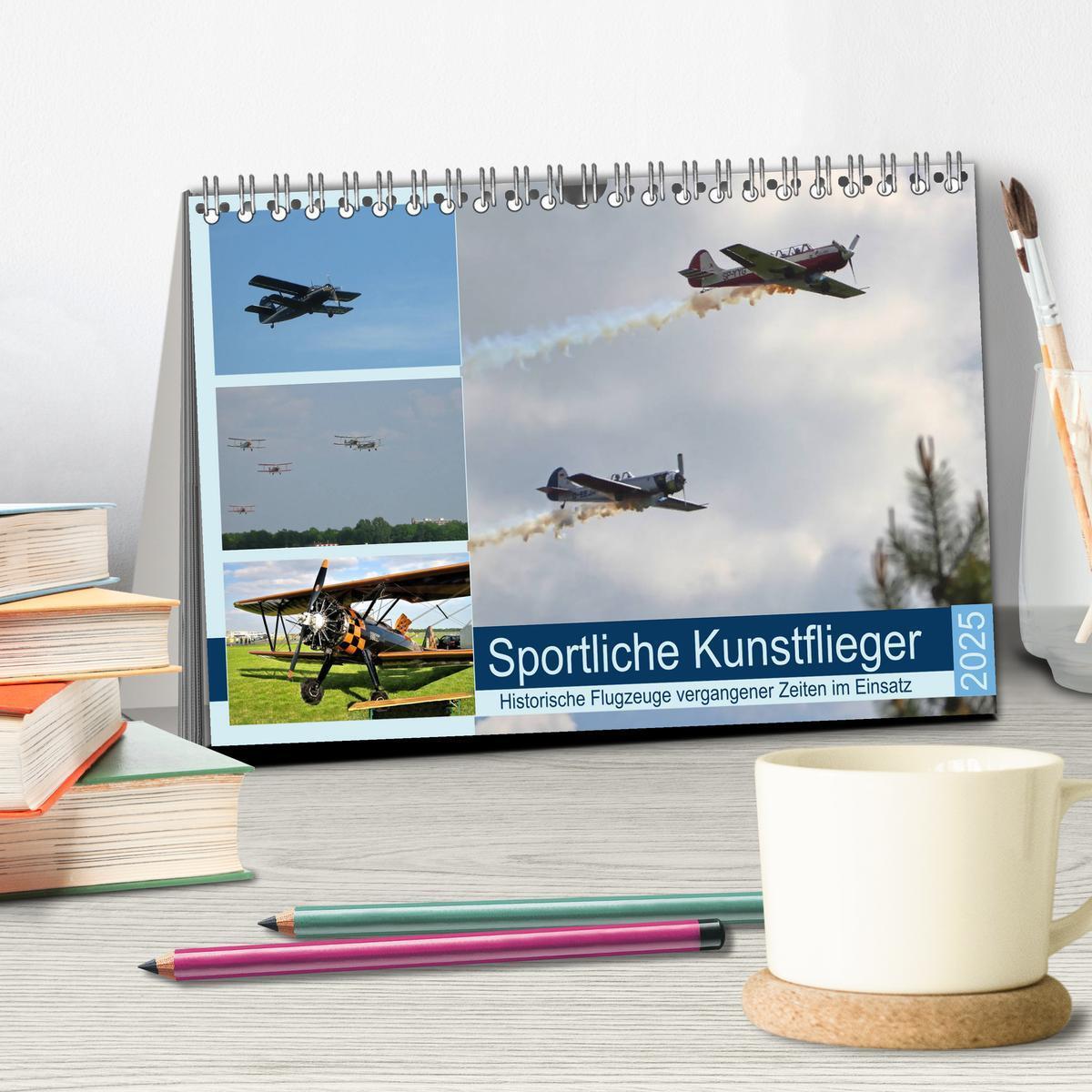 Bild: 9783435233656 | Sportliche Kunstflieger (Tischkalender 2025 DIN A5 quer), CALVENDO...