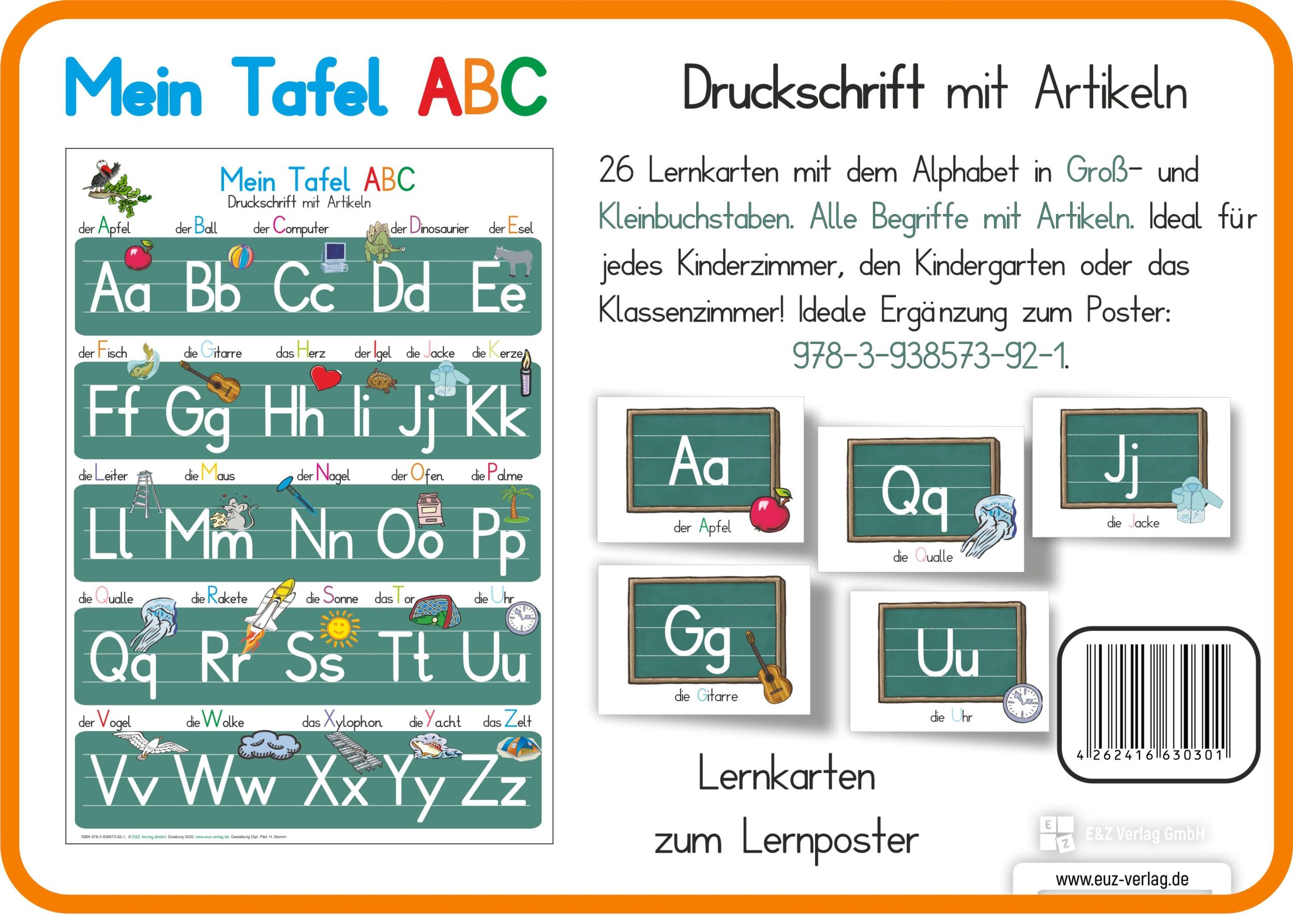 Rückseite: 4262416630301 | Mein Tafel ABC in Druckschrift mit Artikeln | Helga Momm | Deutsch