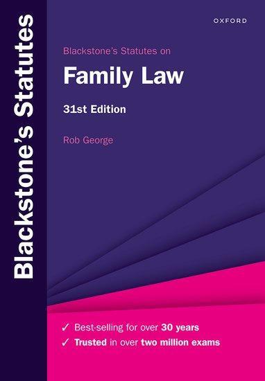Cover: 9780192858610 | Blackstone's Statutes on Family Law | Rob George | Taschenbuch | 2023