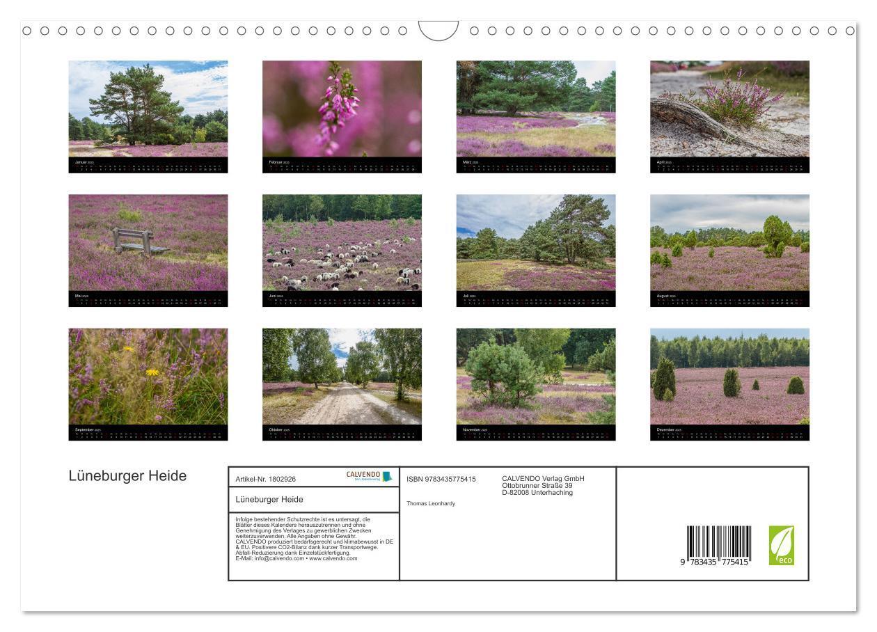 Bild: 9783435775415 | Lüneburger Heide (Wandkalender 2025 DIN A3 quer), CALVENDO...