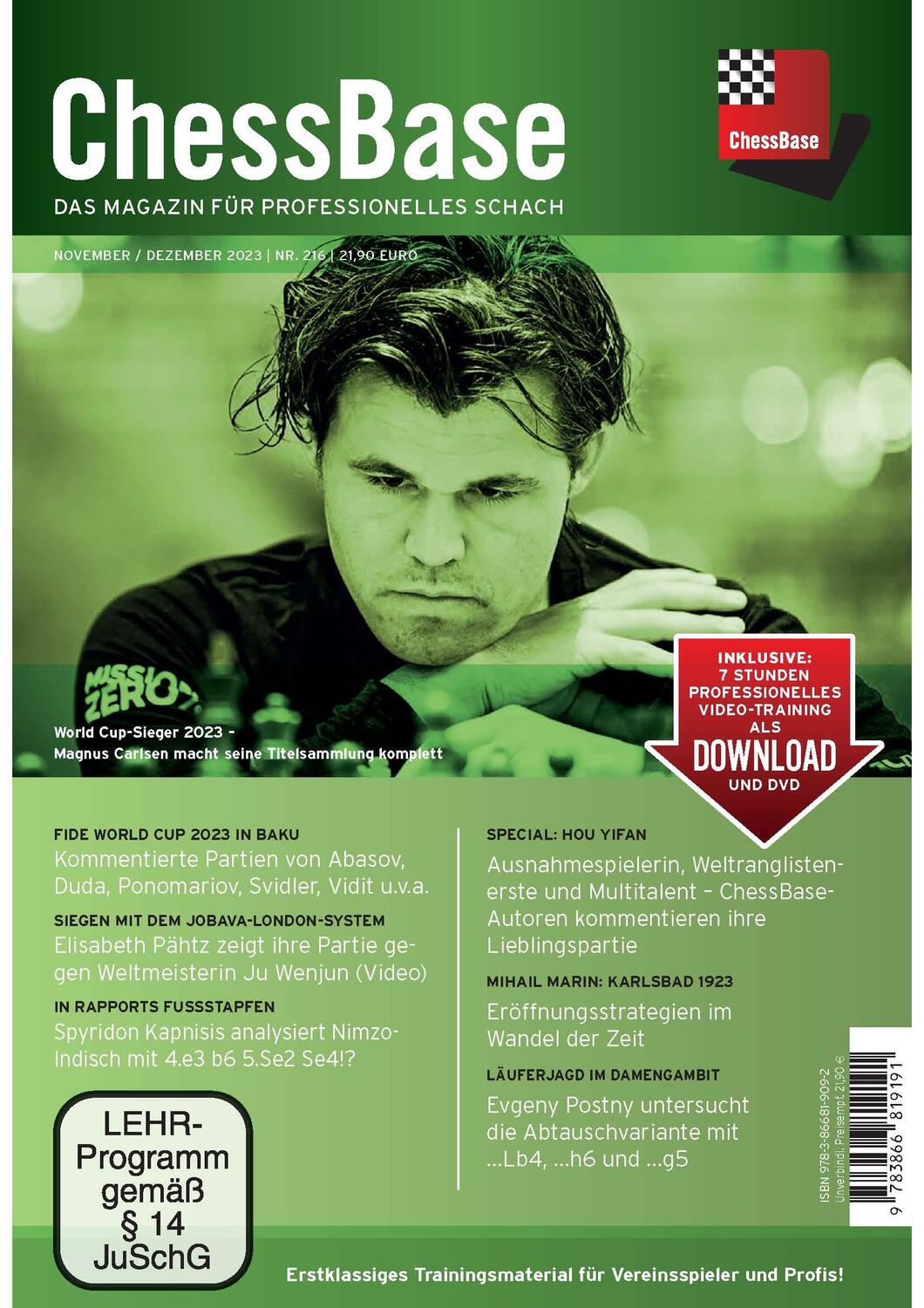 Cover: 9783866819191 | ChessBase Magazin 216 (November/Dezember) | ChessBase GmbH | DVD-ROM