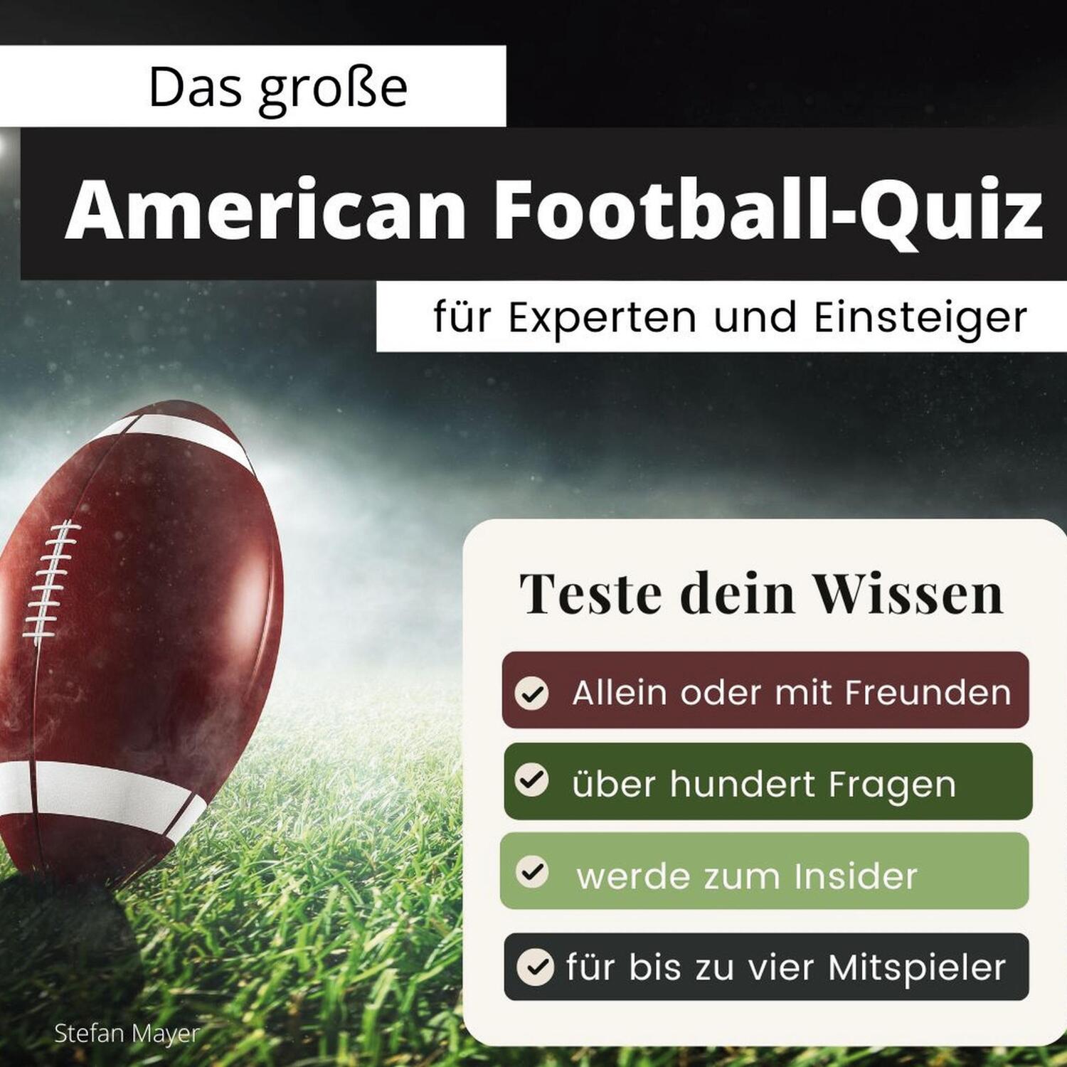 Cover: 9783750524729 | Das große American Football-Quiz für Experten und Einsteiger | Mayer