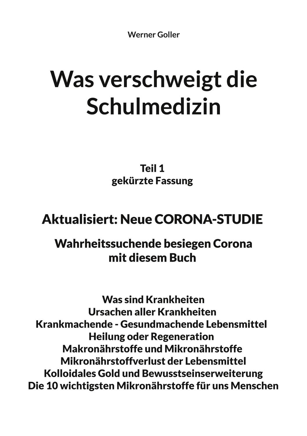 Cover: 9783756202454 | Was verschweigt die Schulmedizin | Werner Goller | Taschenbuch