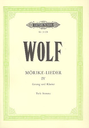 Cover: 9790014014353 | Moerike-Lieder Band 4 für tiefe Singstimme und Klavier (dt/en) | Wolf