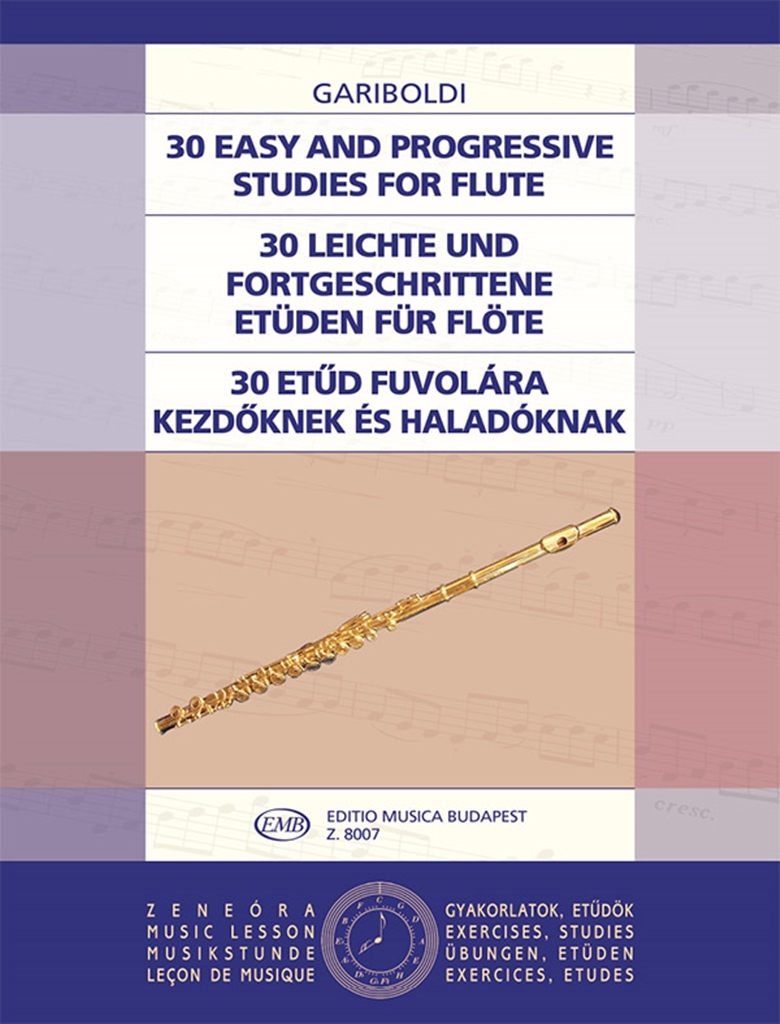 Cover: 9790080080078 | 30 leichte und fortgeschrittene Flötenstudien | Giuseppe Gariboldi