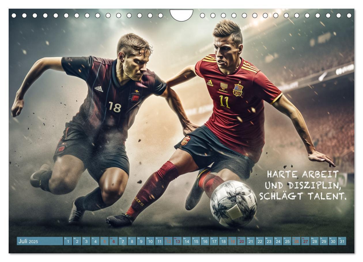 Bild: 9783383760938 | Fußball und coole Sprüche (Wandkalender 2025 DIN A4 quer), CALVENDO...