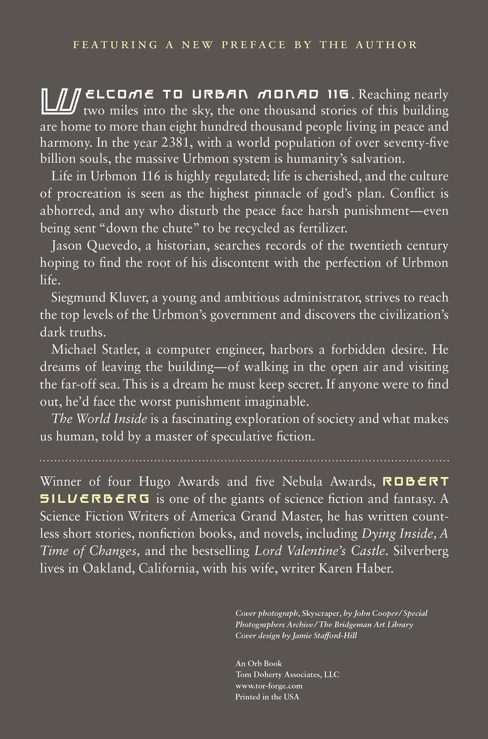 Rückseite: 9780765324320 | The World Inside | Robert Silverberg | Taschenbuch | Paperback | 2010