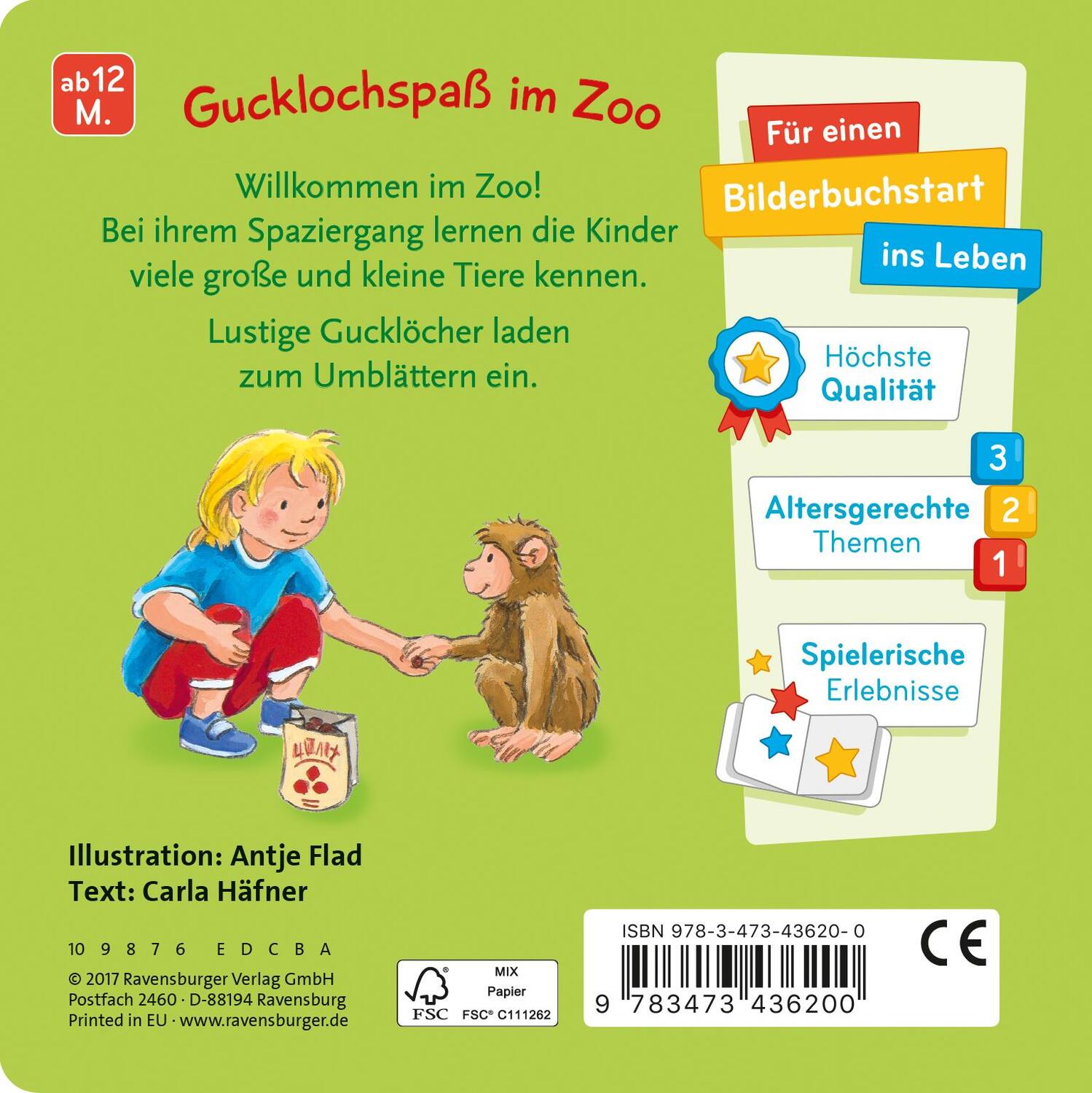 Rückseite: 9783473436200 | Mein Zoo Gucklochbuch | Carla Häfner | Buch | 20 S. | Deutsch | 2017