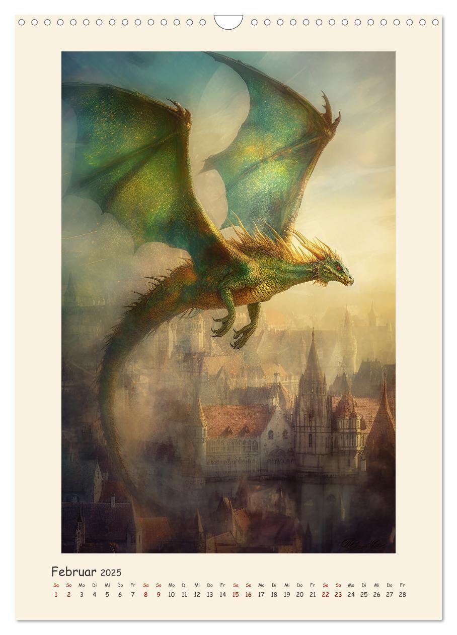 Bild: 9783435857432 | Malerische Drachen (Wandkalender 2025 DIN A3 hoch), CALVENDO...