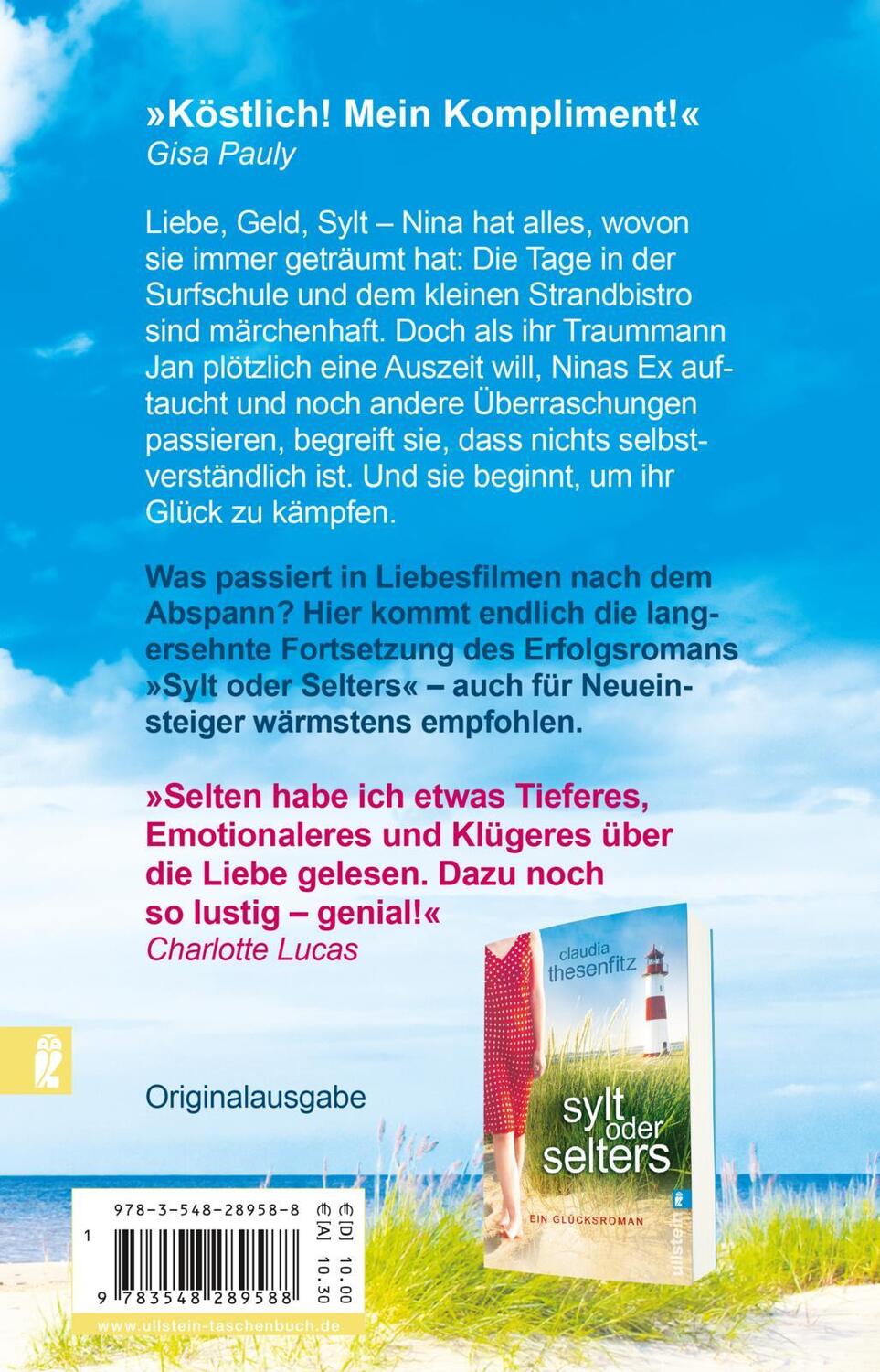 Rückseite: 9783548289588 | Sylt oder solo | Ein Glücksroman | Claudia Thesenfitz | Taschenbuch