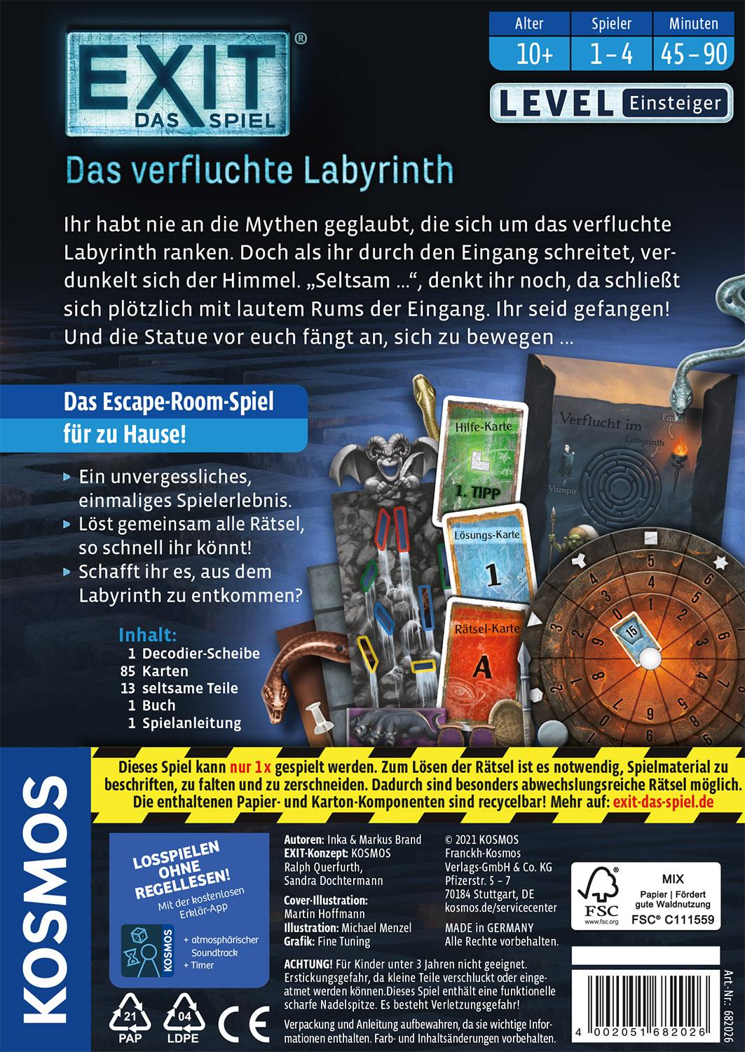 Bild: 4002051682026 | EXIT® - Das Spiel: Das verfluchte Labyrinth | Inka Brand (u. a.)