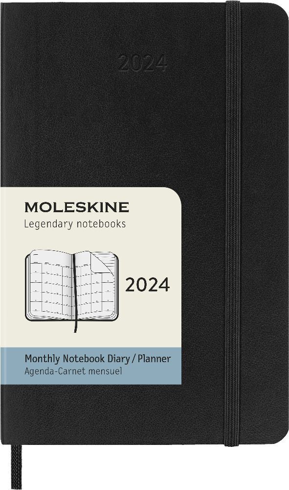 Bild: 8056598856859 | Moleskine 12 Monate Monats Notizkalender 2024, Pocket/A6, Schwarz