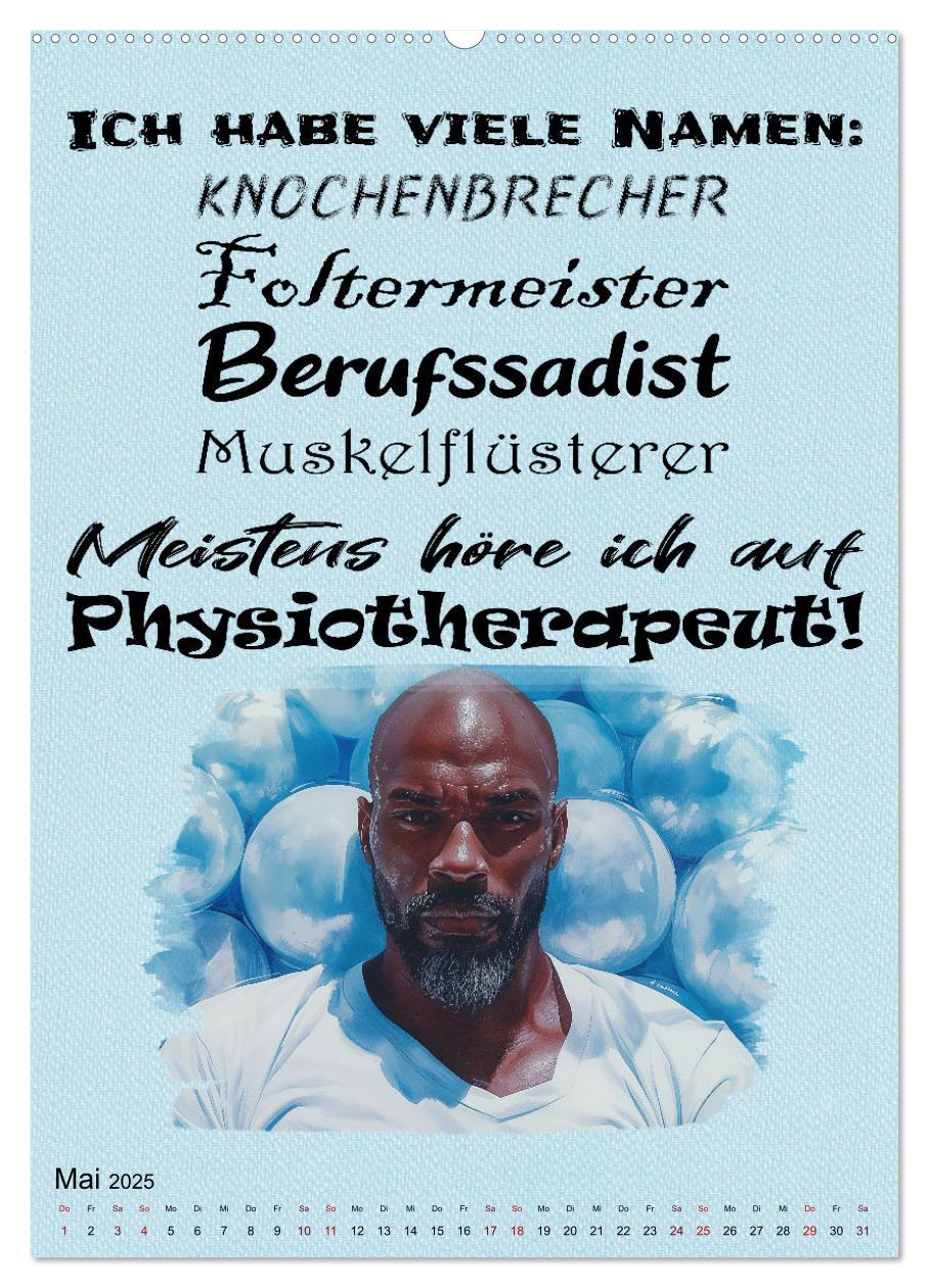 Bild: 9783457132241 | Physiosprüche (Wandkalender 2025 DIN A2 hoch), CALVENDO Monatskalender