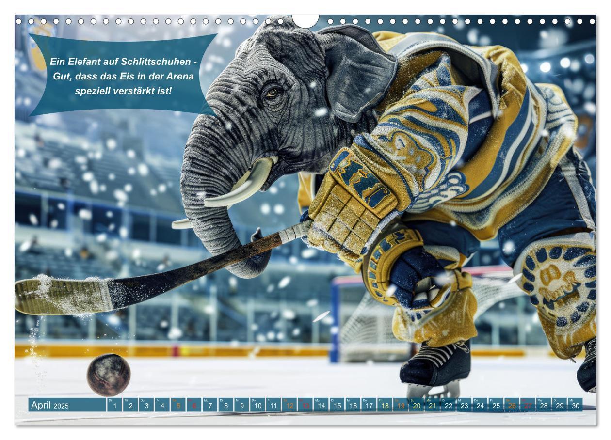 Bild: 9783457160688 | Der tierisch lustige Eishockey Kalender (Wandkalender 2025 DIN A3...