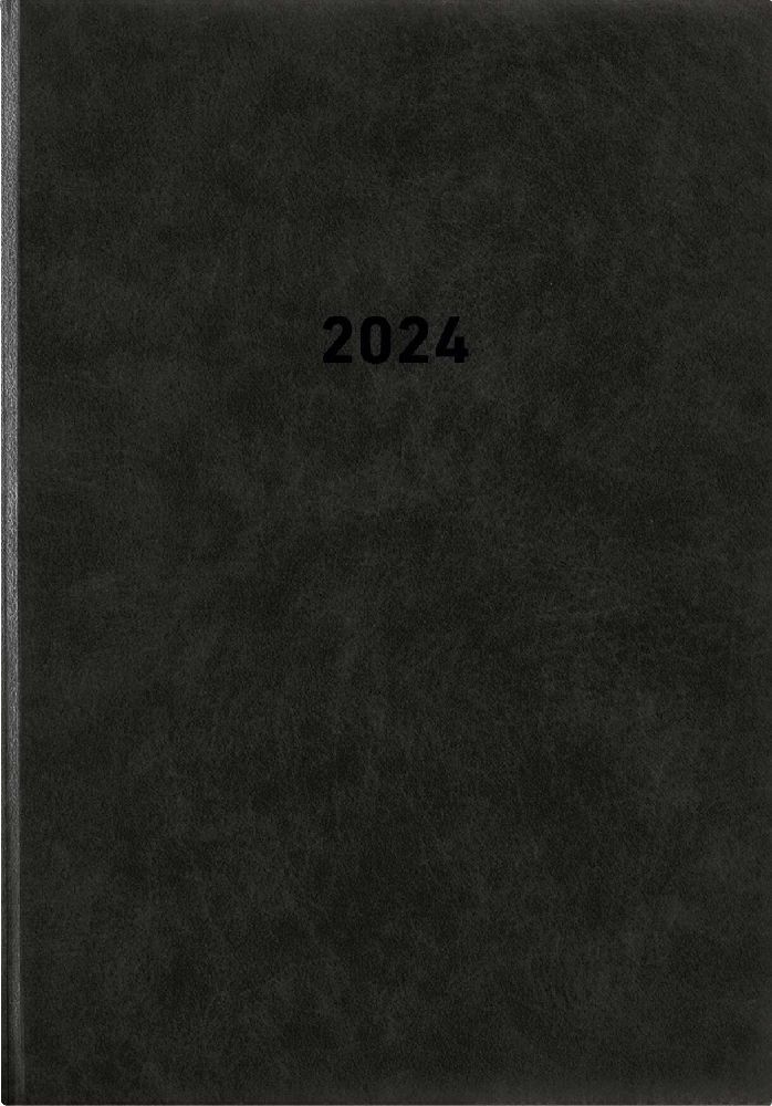 Cover: 4006928023592 | Buchkalender schwarz 2024 - Bürokalender 14,5x21 cm - 1 Tag auf 1...