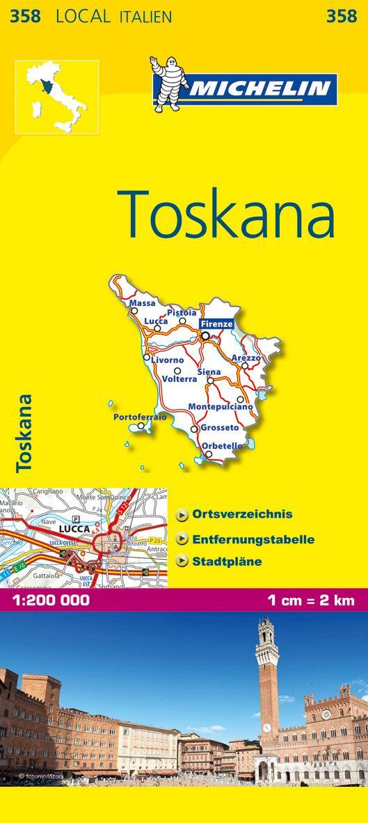 Cover: 9782067126244 | Michelin Lokalkarte Toskana 1 : 200 000 | (Land-)Karte | Deutsch