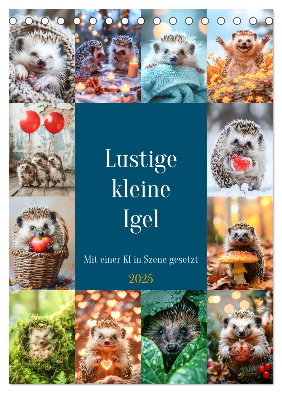 Cover: 9783435242719 | Lustige kleine Igel (Tischkalender 2025 DIN A5 hoch), CALVENDO...