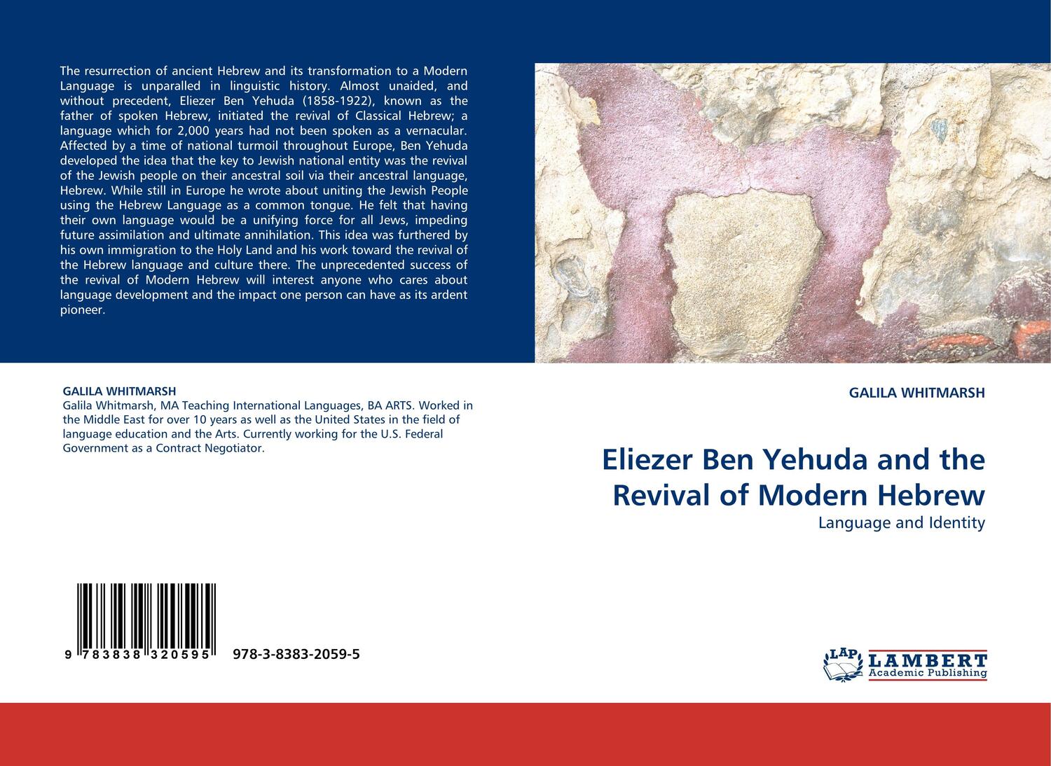Cover: 9783838320595 | Eliezer Ben Yehuda and the Revival of Modern Hebrew | Galila Whitmarsh