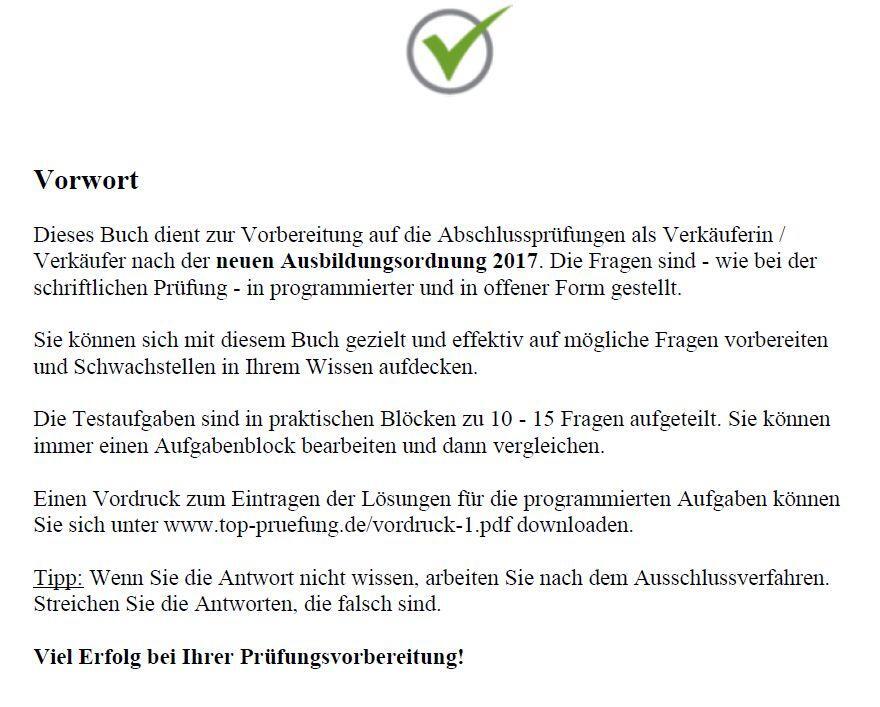 Bild: 9783943665291 | Top Prüfung Verkäuferin / Verkäufer - 300 Testfragen für die...