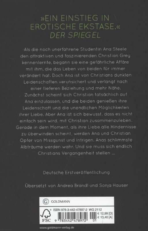 Rückseite: 9783442478972 | Shades of Grey 03. Befreite Lust | E L James | Taschenbuch | Deutsch
