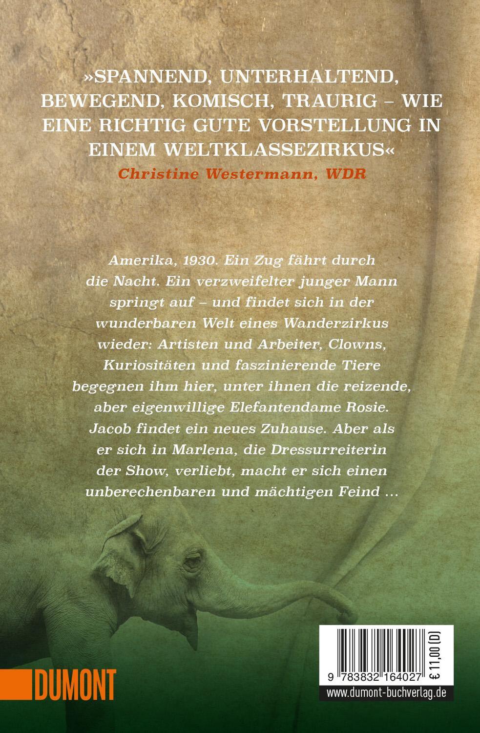 Rückseite: 9783832164027 | Wasser für die Elefanten | Sara Gruen | Taschenbuch | Deutsch | 2017