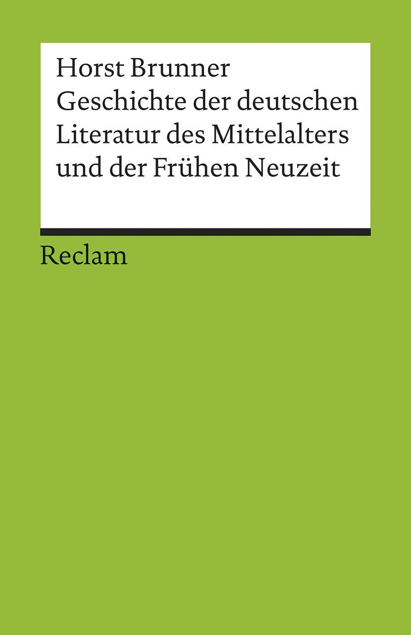 Cover: 9783150176801 | Geschichte der deutschen Literatur des Mittelalters und der Frühen...
