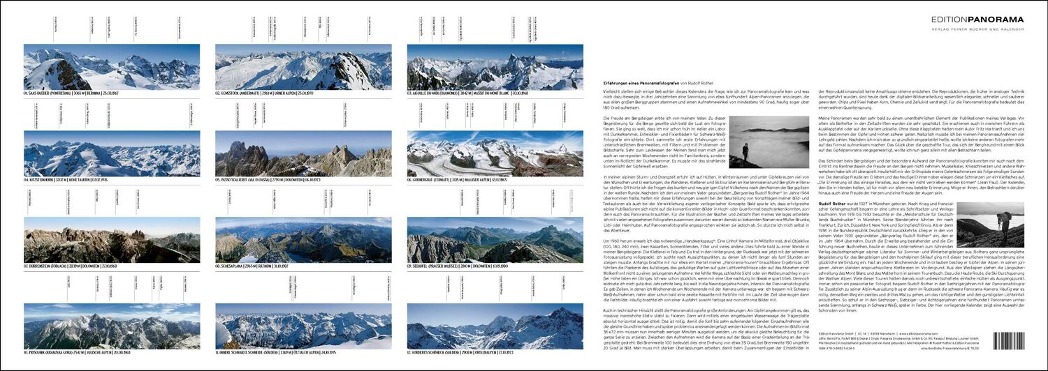 Bild: 9783898236249 | Die Alpen im Panorama | Rudolf Rother | Kalender | XIV | Deutsch