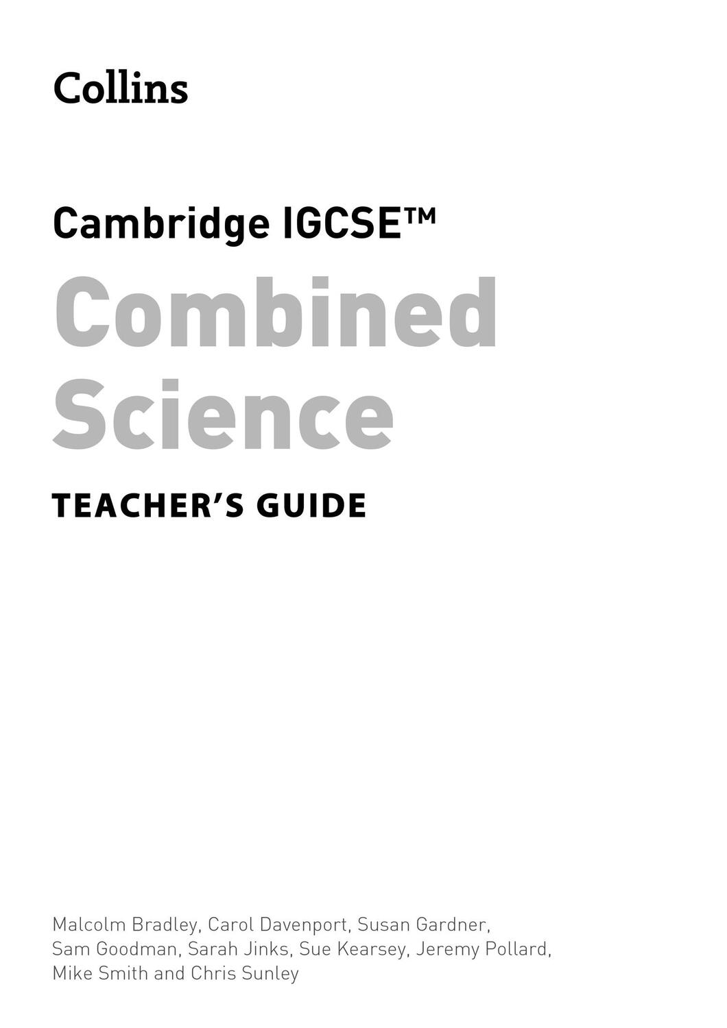 Bild: 9780008545918 | Cambridge IGCSE(TM) Combined Science Teacher Guide | Davenport (u. a.)