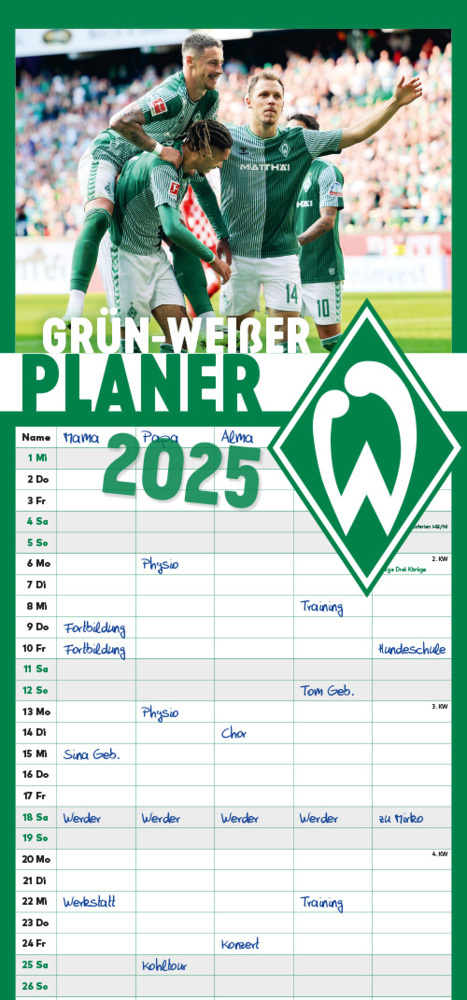 Cover: 4260344861064 | grün-weißer Planer 2025 | Carl Schünemann Verlag | Kalender | 14 S.