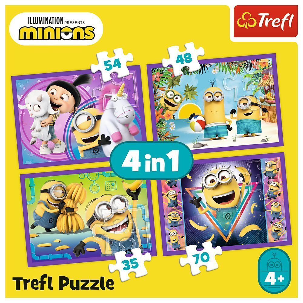 Cover: 5900511343397 | 4 in 1 Puzzle - Minions (Kinderpuzzle) | Spiel | In Spielebox | 2021