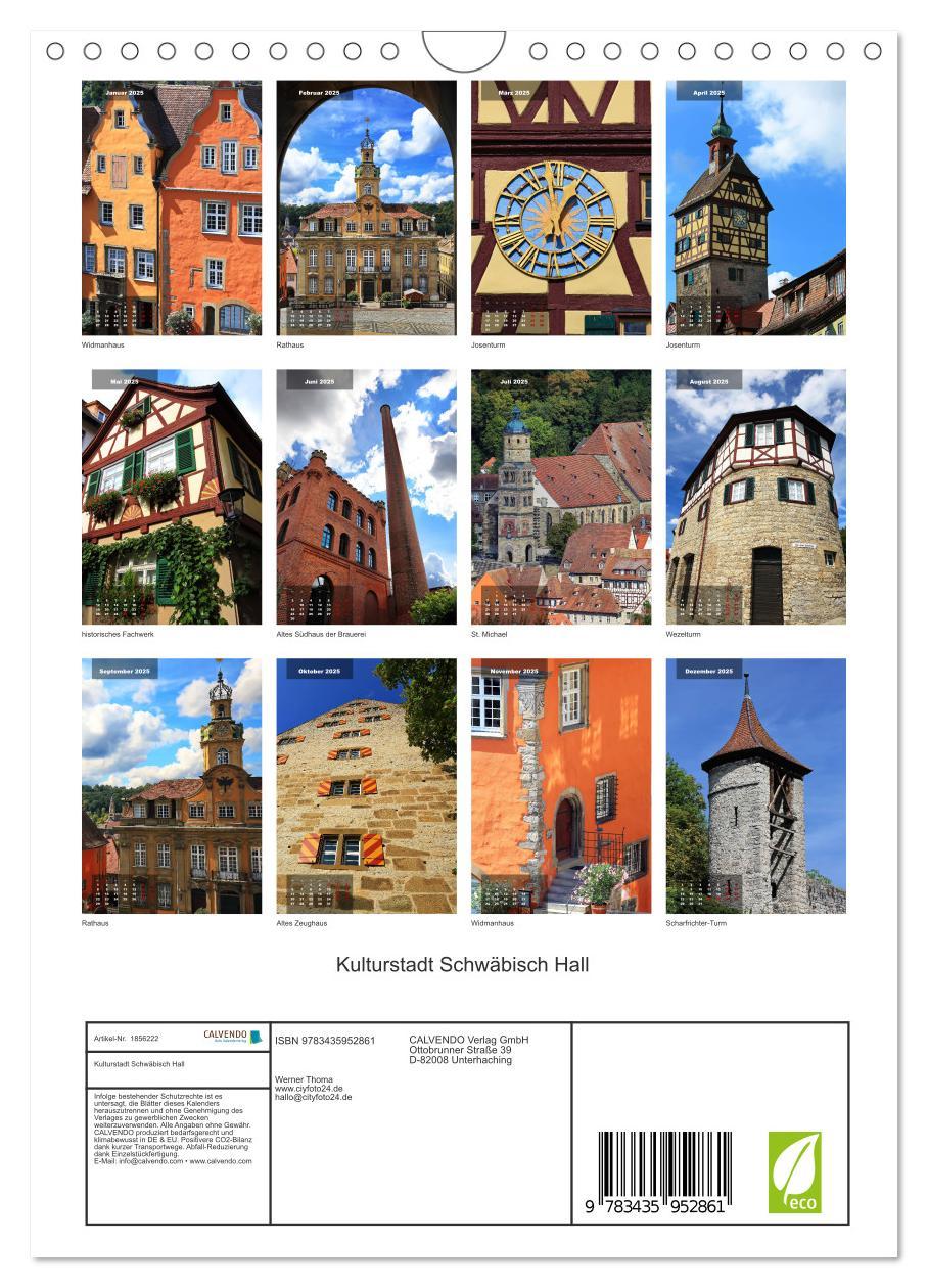 Bild: 9783435952861 | Kulturstadt Schwäbisch Hall (Wandkalender 2025 DIN A4 hoch),...