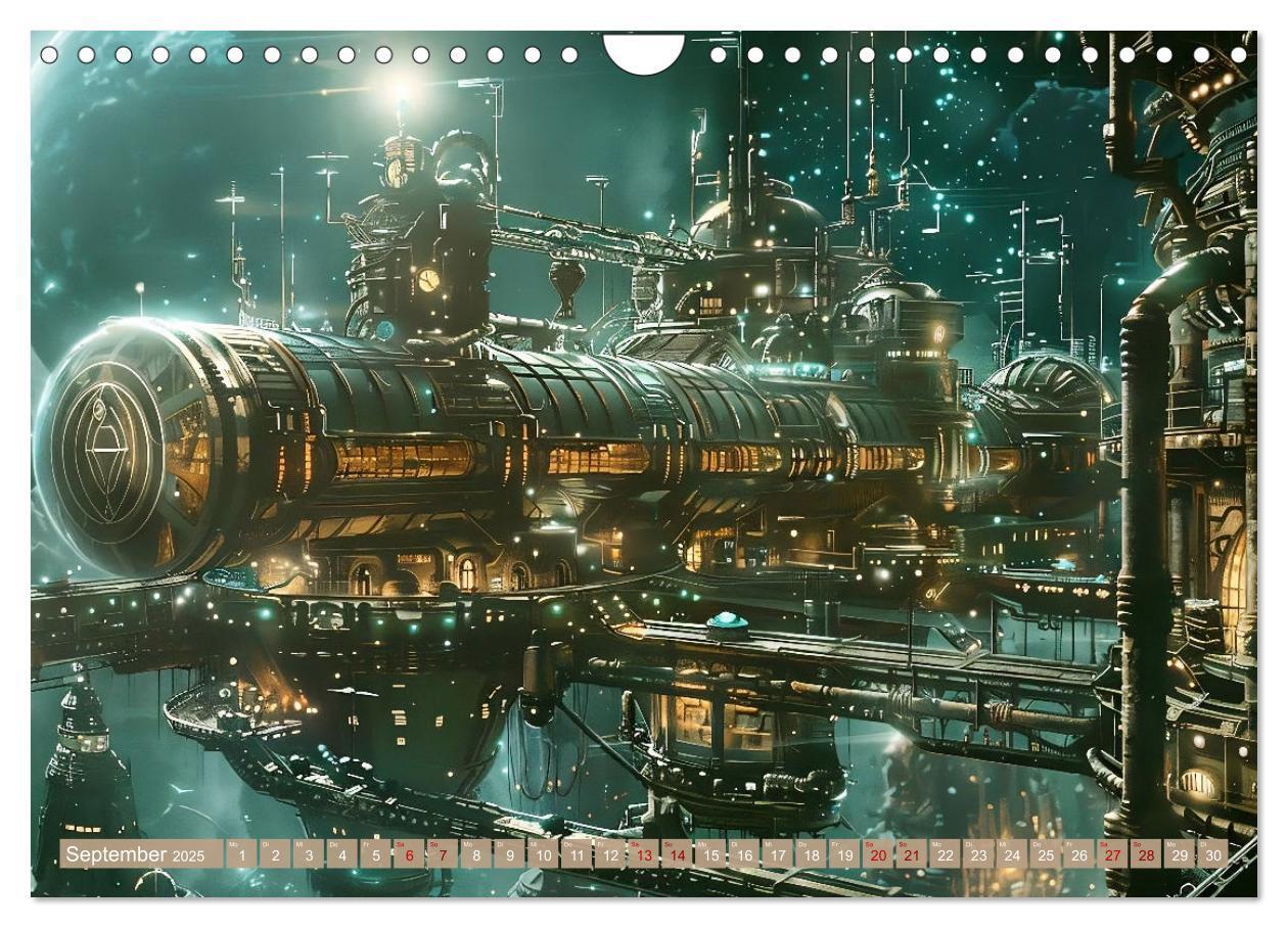 Bild: 9783435649082 | Steampunk im Weltall (Wandkalender 2025 DIN A4 quer), CALVENDO...