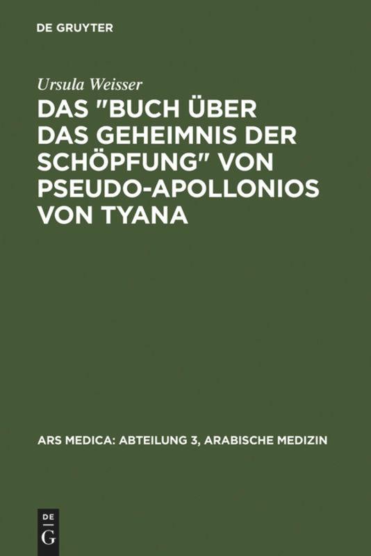 Cover: 9783110073331 | Das "Buch über das Geheimnis der Schöpfung" von Pseudo-Apollonios...