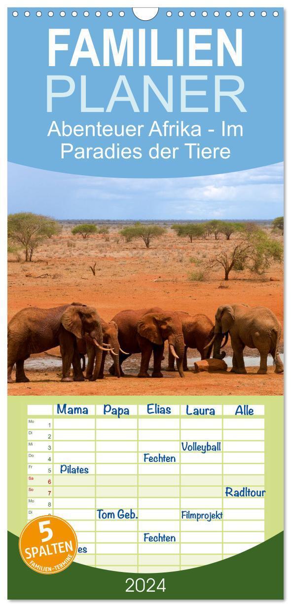 Cover: 9783383090530 | Familienplaner 2024 - Abenteuer Afrika - Im Paradies der Tiere mit...