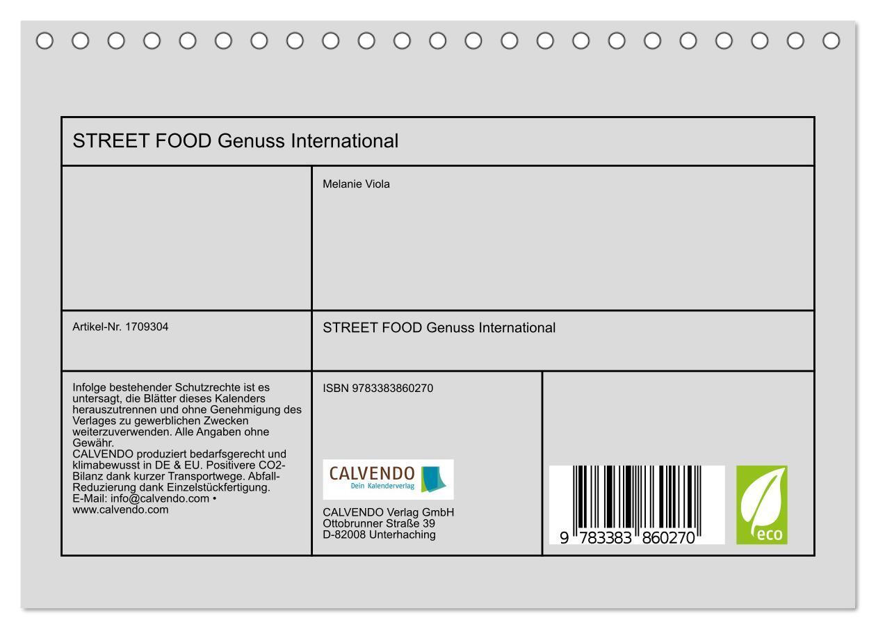 Bild: 9783383860270 | STREET FOOD Genuss International (Tischkalender 2025 DIN A5 quer),...