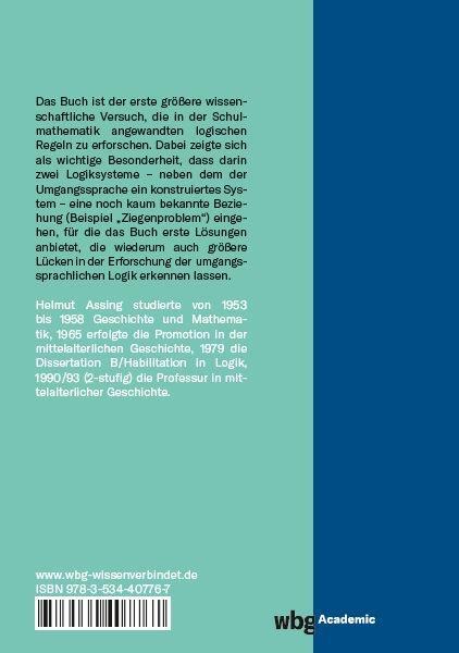 Rückseite: 9783534407767 | Die Logik der Schulmathematik | Helmut Assing | Buch | 294 S. | 2023
