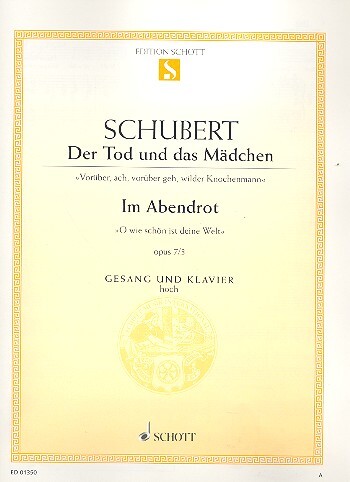 Cover: 9790001087339 | Tod Und Das Madchen &amp; Abendrot | Franz Schubert | Buch | Schott Music