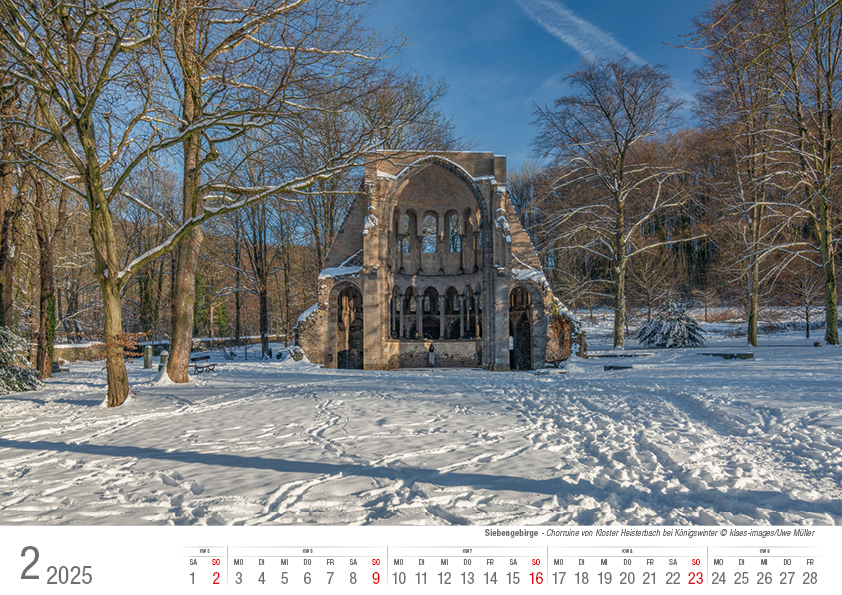 Bild: 9783965352100 | Siebengebirge 2025 Bildkalender A4 quer, spiralgebunden | Holger Klaes