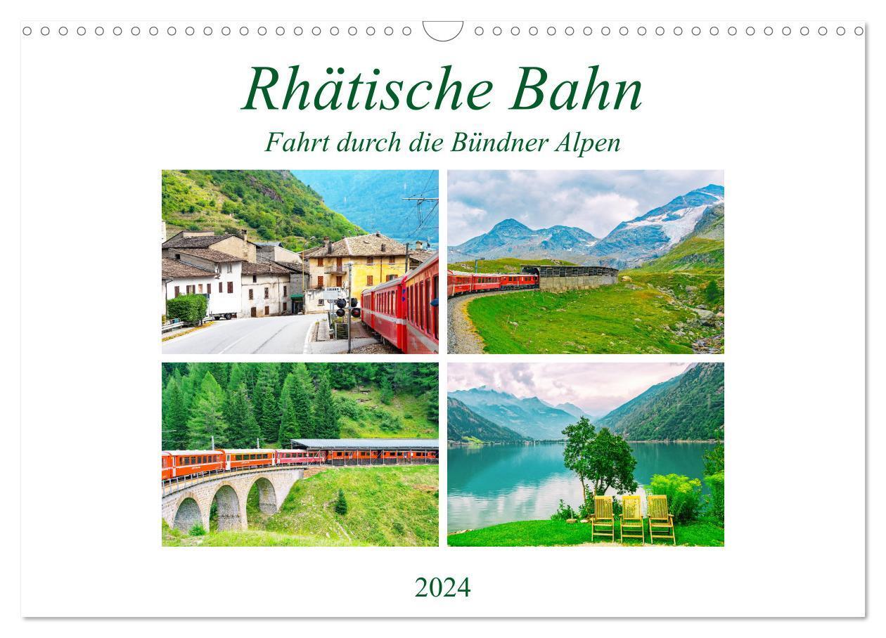 Cover: 9783675681408 | Rhätische Bahn - Fahrt durch die Bündner Alpen (Wandkalender 2024...