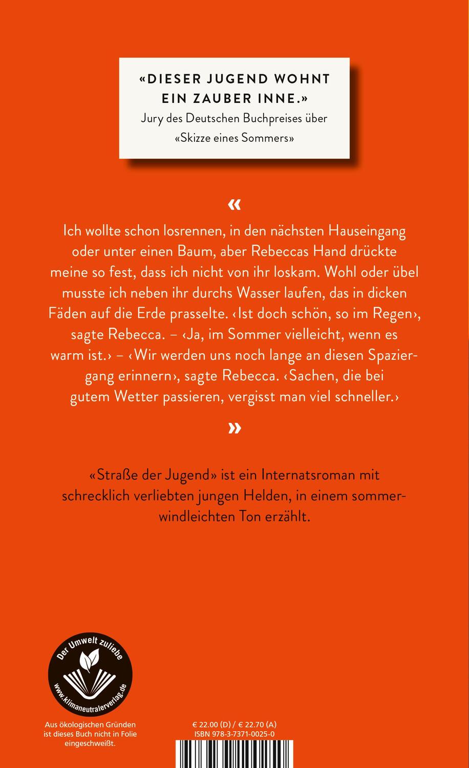 Rückseite: 9783737100250 | Straße der Jugend | André Kubiczek | Buch | Deutsch | 2020