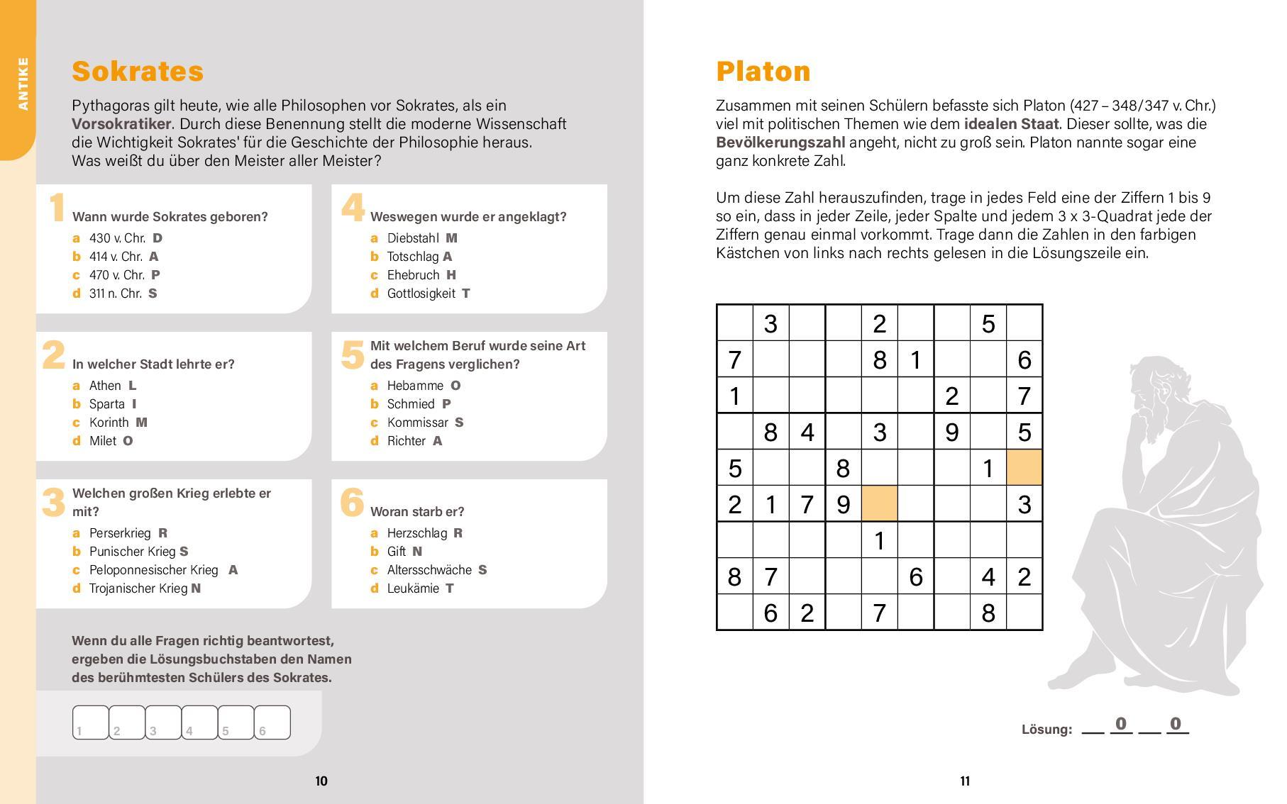 Bild: 9783961284597 | Die großen Philosophen I Wissen in Rätseln | Taschenbuch | Deutsch