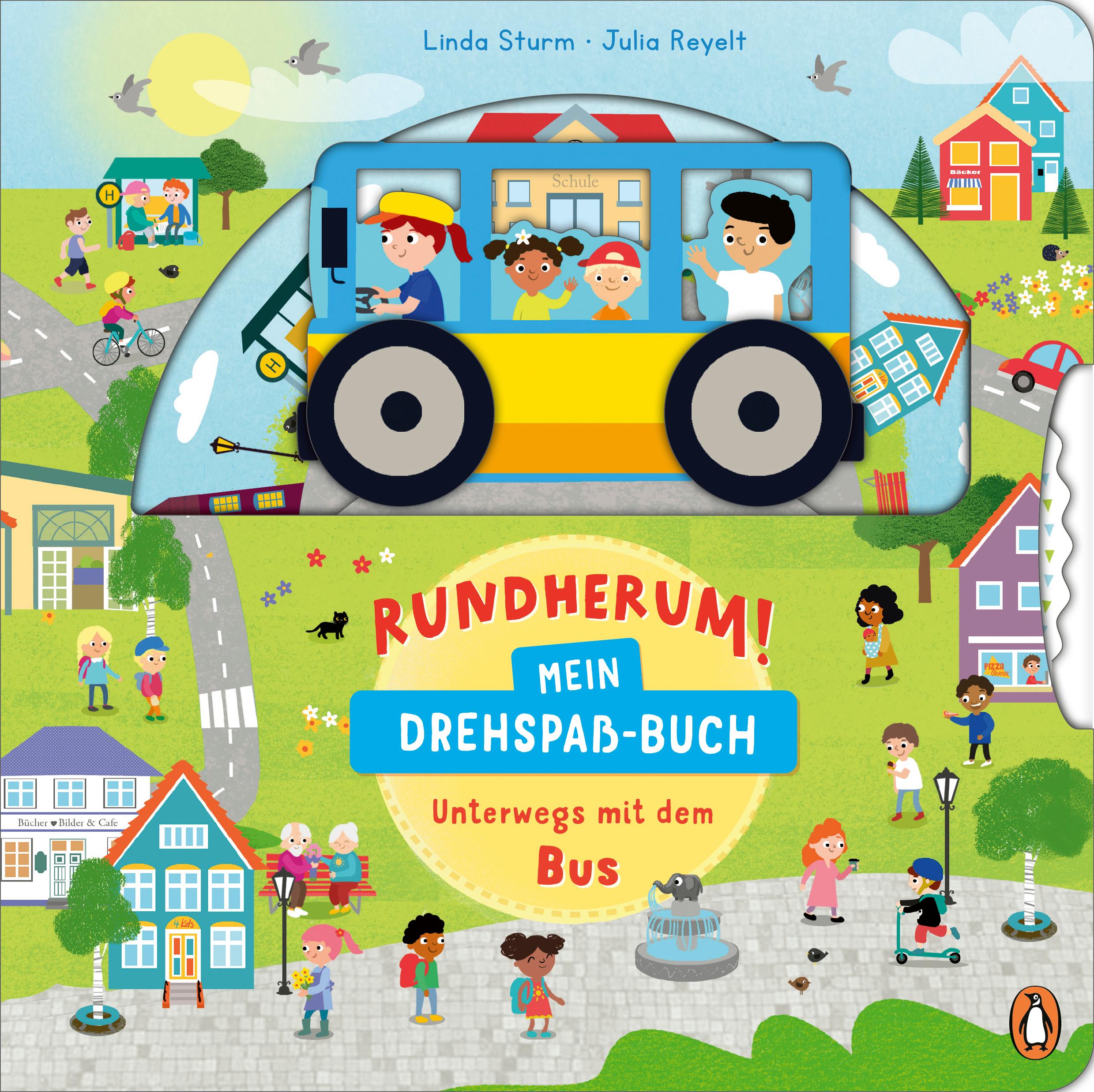 Cover: 9783328303442 | Rundherum! Mein Drehspaß-Buch - Unterwegs mit dem Bus | Linda Sturm