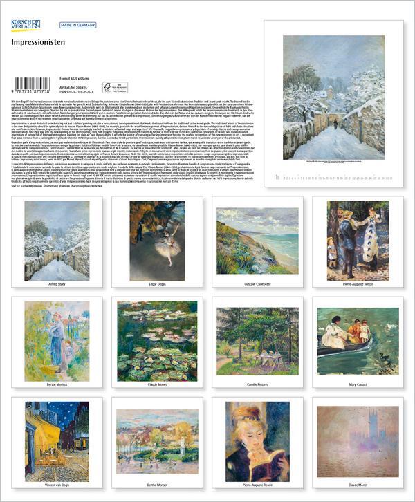 Bild: 9783731875758 | Impressionisten 2025 | Verlag Korsch | Kalender | Spiralbindung | 2025