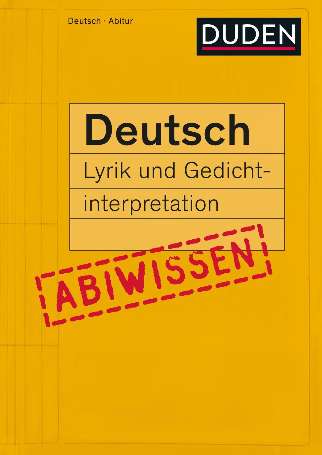 Cover: 9783411740710 | Abiwissen Deutsch - Lyrik und Gedichtinterpretation | Becker (u. a.)