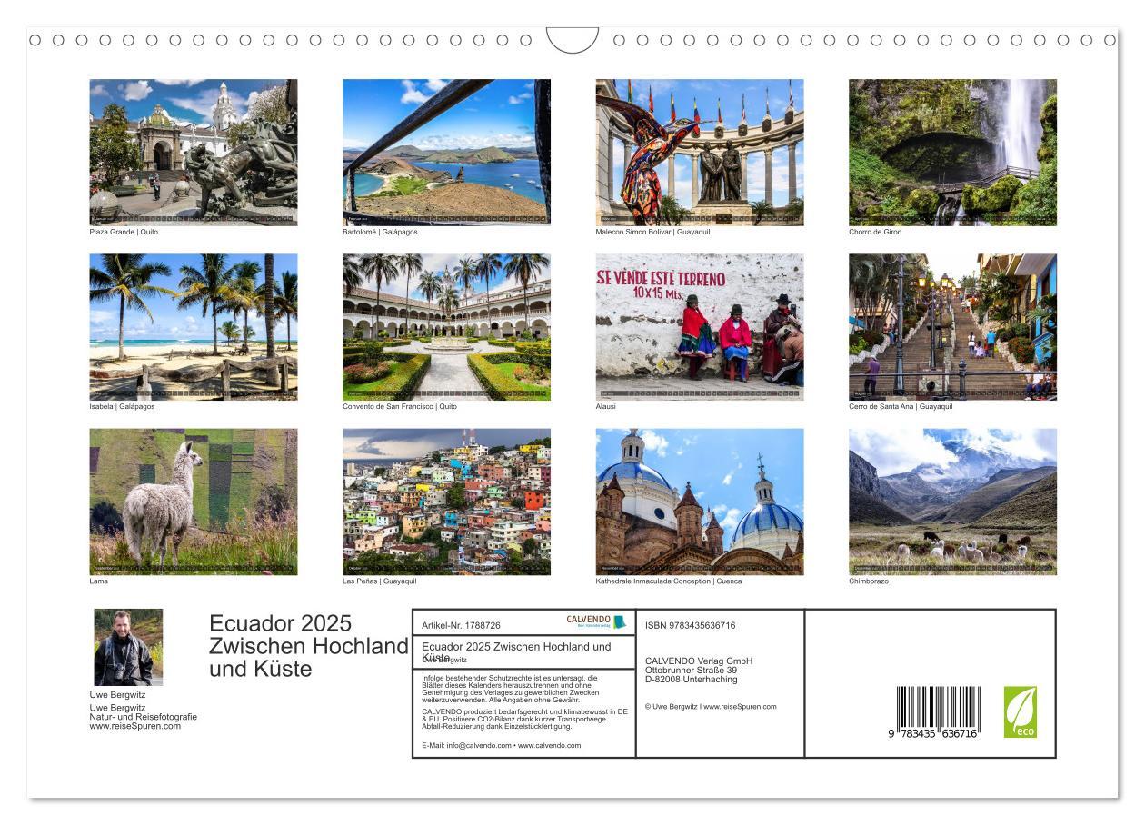 Bild: 9783435636716 | Ecuador 2025 Zwischen Hochland und Küste (Wandkalender 2025 DIN A3...