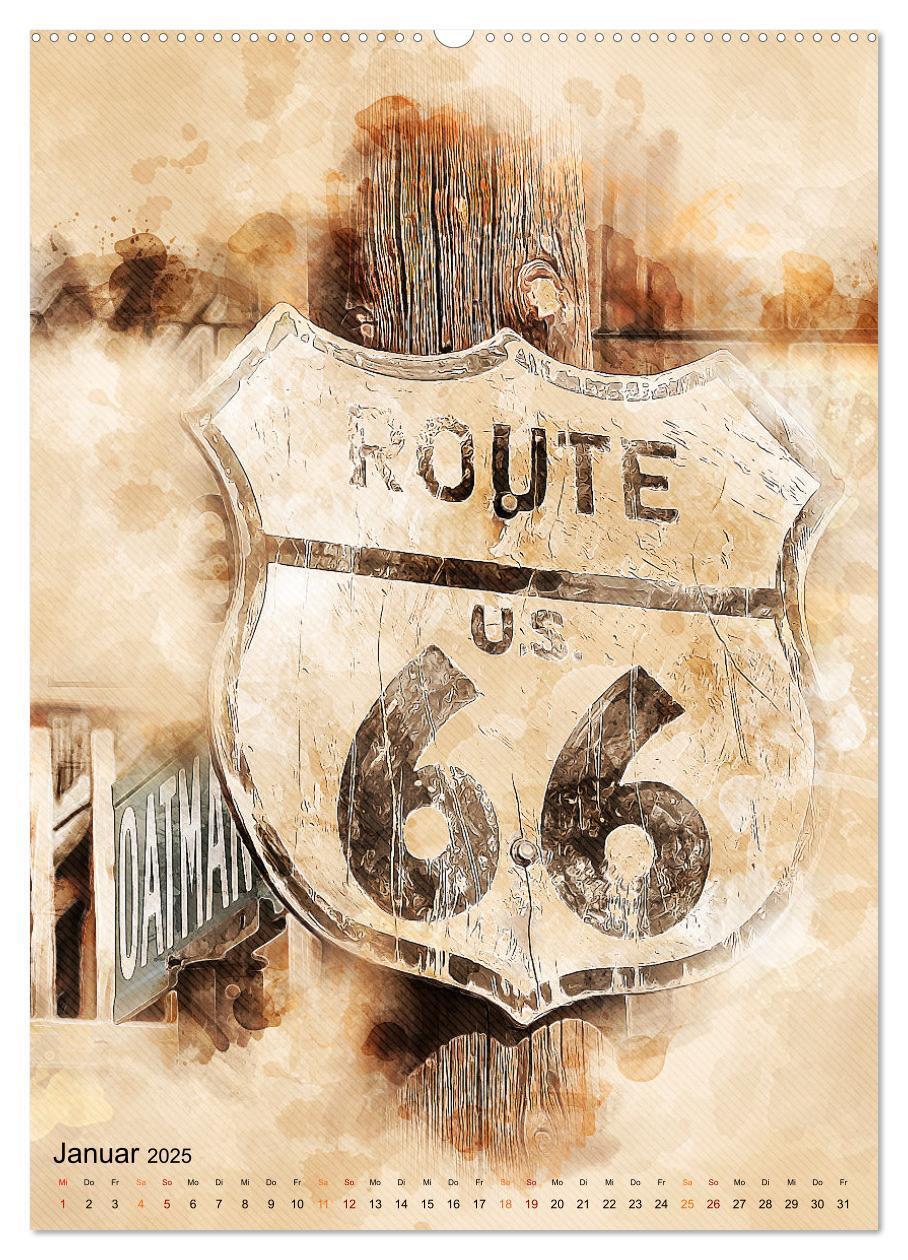 Bild: 9783435917945 | Route 66 - 2451 Meilen (hochwertiger Premium Wandkalender 2025 DIN...