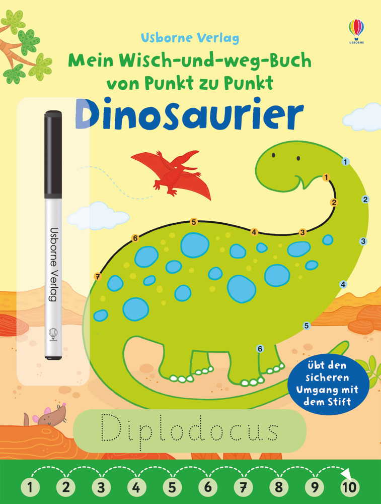 Cover: 9781789410396 | Mein Wisch-und-weg-Buch von Punkt zu Punkt - Dinosaurier | Fearn