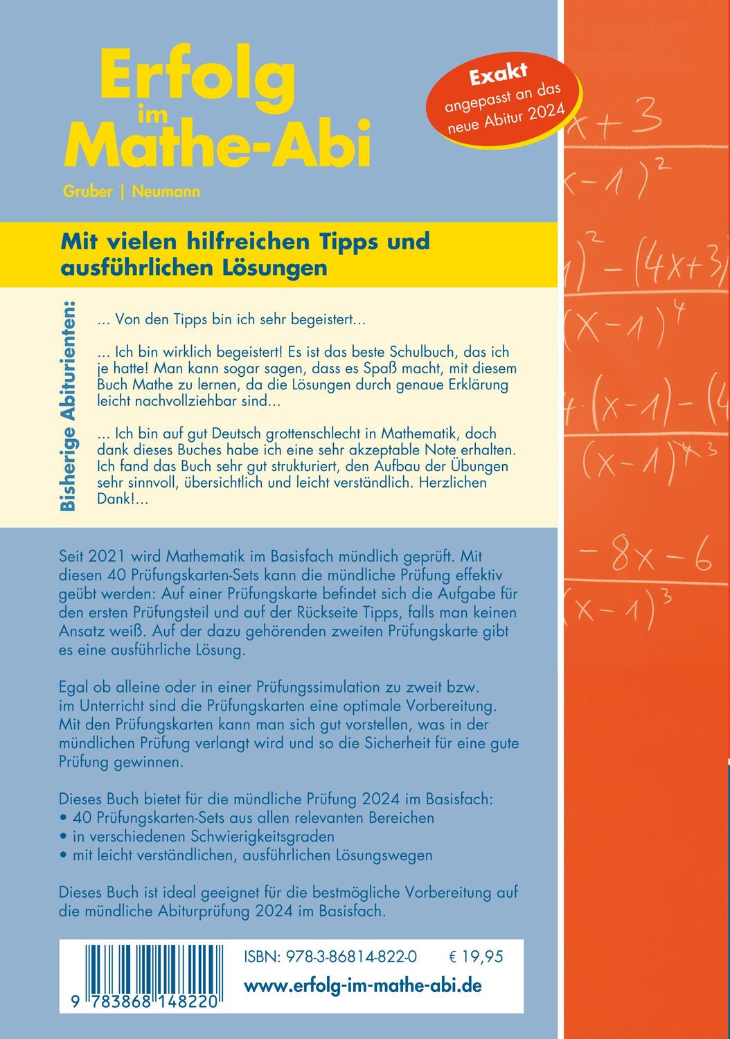 Rückseite: 9783868148220 | Erfolg im Mathe-Abi 2024 Mündliche Prüfung Basisfach Baden-Württemberg